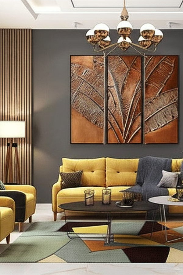Stone Finish Wall Moulding Design